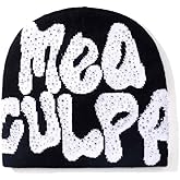 GFLPO MEA Culpa Beanie Y2k Beanie Women Beanies Y2k Hat Graphic Beanies Winter Hat Knit Skull Cap Knitted Cap Y2k Accessories