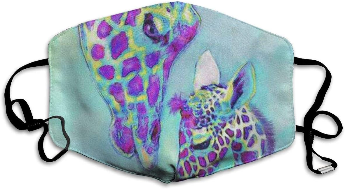 Unisex Face Mask - Breathable Environmentally Mask for Traveling Skiing Lovely Giraffe Cartoon