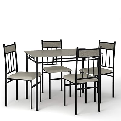 Tangkula 5-Piece Kitchen Dining Set, Rectangular Table & Chairs