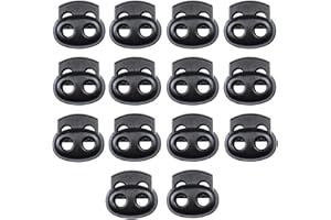 Baitoo Toggles for Drawstrings,Double and Single Hole Spring Cord Locks Toggles Cord Plastic Ends Stopper for Paracord Rope