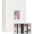 288 Pockets Photo Album for Fujifilm Instax Mini Camera, Photo Album for Polaroid, Leather Cover, Photo Album for Instax Mini 12 11 9 40 90 8 7 Evo LiPlay Instant Camera, 2x3 Photo Album(White)