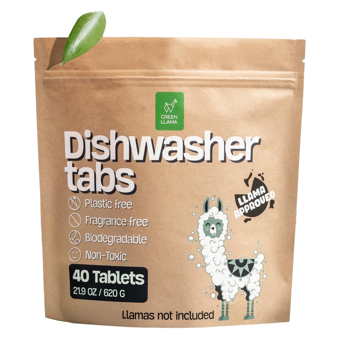 Photo 1 of Dish Washing Machine Tablets, Pack of 40 - Fragrance-Free, PVA-Free, Non-Toxic Dishwasher Tablets in Compostable Packaging – Women-Owned Company, Leaping Bunny Certified
