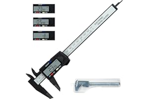 Beslands Digital Caliper 0-6"/0-150mm Electronic Vernier Caliper Measuring Tool, Digital Micrometer with Large LCD Screen, Inch Metric Fractions Conversion with Protective Case