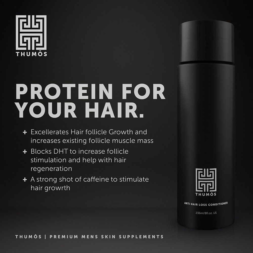 Thumos Hair Growth Conditioner – Hair Loss Treatment w/Biotin, Argan Oil & DHT Blocker – Stimulative Hair Growth Conditioner & Thickening for Thinning and Balding Hair: Beauty