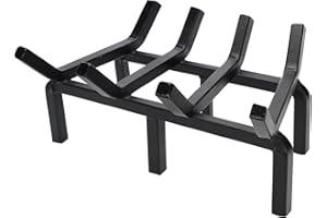 TwentyNext Fireplace Log Grate, Small 14Inch Heavy Duty Solid Steel Wood Rack Stove Firewood Holder for Indoor Hearth Outdoor Fire Pit Chimney Hearth Kindling Tool