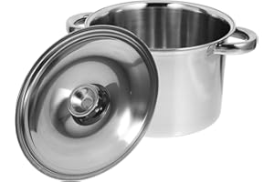 Artibetter Thickened 20cm Diameter Stainless Steel Stock Pot with Lid 3.0mm Base Large Soup Cooking Pot