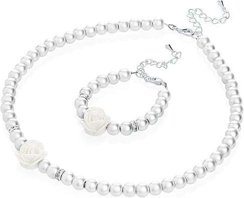 flower girl necklace and bracelet set