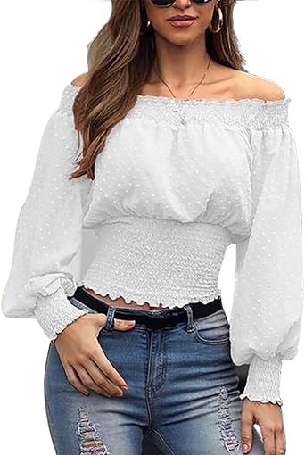 white smocked tube top