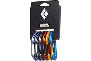 Black Diamond LiteWire Rackpack | Color-Coded Wiregate Carabiners | Lightweight Aluminum | Trad Climbing Rack Set