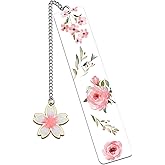 Cute Bookmarks Flower Bookmark Metal Bookmarks Floral Book Marks for Reading Women Kids Book Markers for Women Reading Accessories Pink Bookmark for Book Lovers