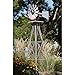 COLIBROX 8ft. Ornamental Garden Windmill, Galvanized with Red Tips