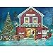 Bits and Pieces - 1000 Piece Glow-in-the-Dark Jigsaw Puzzle for Adults - Santa's Workshop - 1000 pc Christmas, North Pole Jigsaw by Artist Ruane Manning