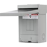 60 Amp Single Phase, 3 Wire, Solid Neutral, 2 Spaces and 4 Circuits Outdoor Circuit Breaker Enclosure(9.5 x 6 x 5 inches)