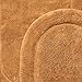Superior Non-Slip 2 Piece Bath Rug Set, Ultra Plush, Soft and Absorbent 100% Combed Cotton Pile - Traditional Oval Bath Mat Set, Rust