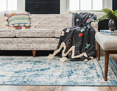 Unique Loom Sofia Collection Blue 5 x 8 Area Rug (5' x 8')