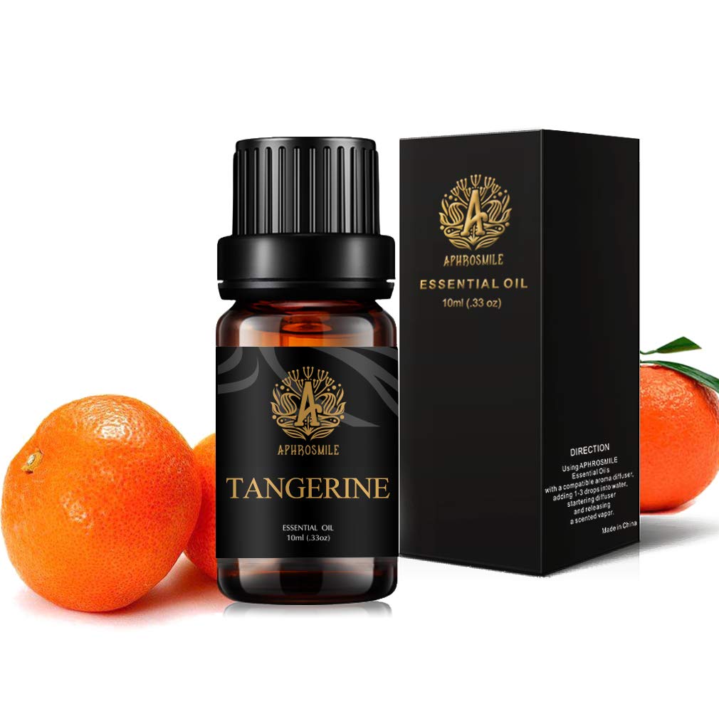 Tangerine Aromatherapy Essential Oil, 100% Pure Tangerine Scent Essential Oil for Diffusers, Humidifier, Therapeutic Grade Aromatherapy Tangerine Scent Essential Oil Fragrance for Massage 0.33oz-10ml