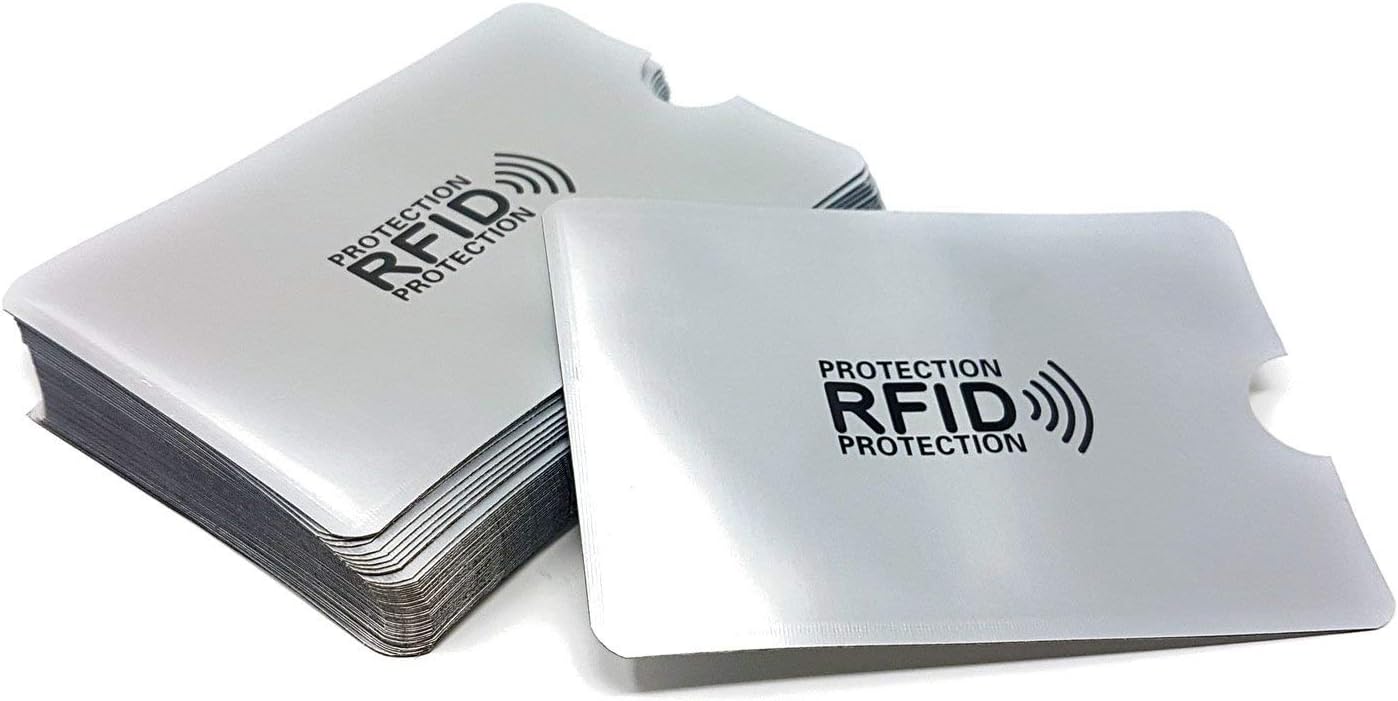 RFID Blocking Contactless Card Protector Sleeve [Vertical, Pack of 50]