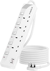 PIBEEX 4 Way Extension Lead USB C 20W PD UK 3 USB Ports 13A 3M