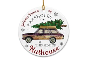 Jolliest Bunch of A-Holes Funny Christmas Ornaments 2025 - National Ornament Christmas Vacation Decorations, Funny Gifts for 