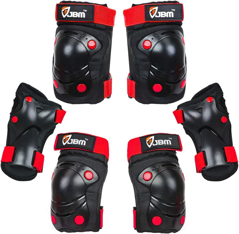 JBM Kids / Child Knee Pads and Elbow Pads with Wrist Guards 3 in 1 Protective Gear Set for Roller Skating Cycling BMX Bike Skateboard Inline Skatings Scooter Riding Sports