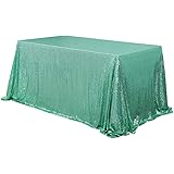 TRLYC Sequin Tablecloth Rectangular Mint Sequin Table Cloth for Wedding-60x105
