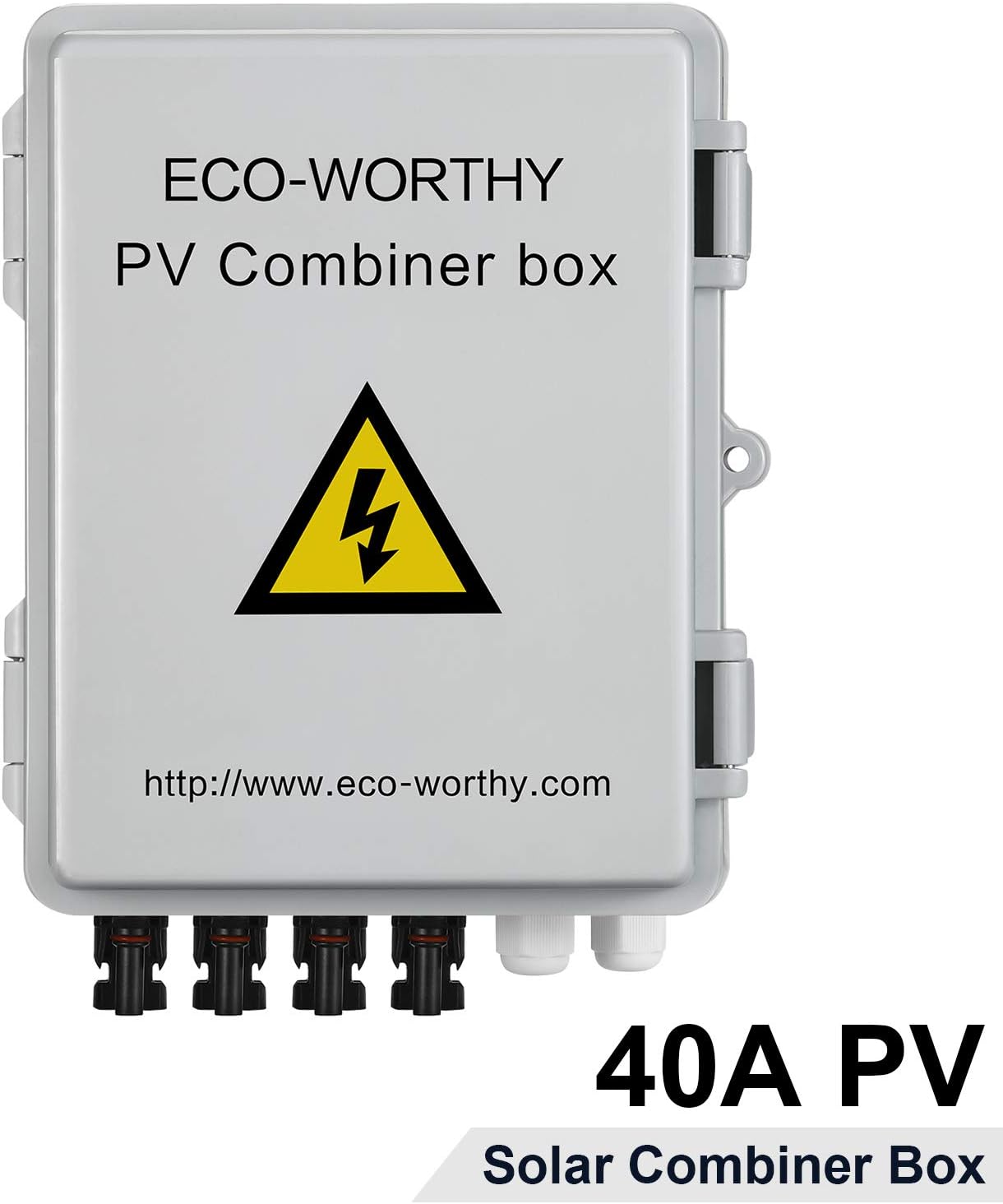 ECO-WORTHY 4 String PV Combiner Box with Lightning Arreste, 10A Rated Current Fuse and Circuit Breakers for On/Off Grid Solar Panel System: Industrial & Scientific