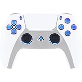 eXtremeRate 7 Colors 9 Modes Luminated Dpad Thumbsticks Share Home Face Buttons for PS5 Controller BDM-030 040 050, Chameleon Purple Blue Classical Symbols Buttons DTF LED Kit for PS5 Controller