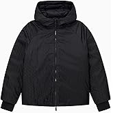 Armani Exchange womens Nylon Jacquard Hooded Puffer