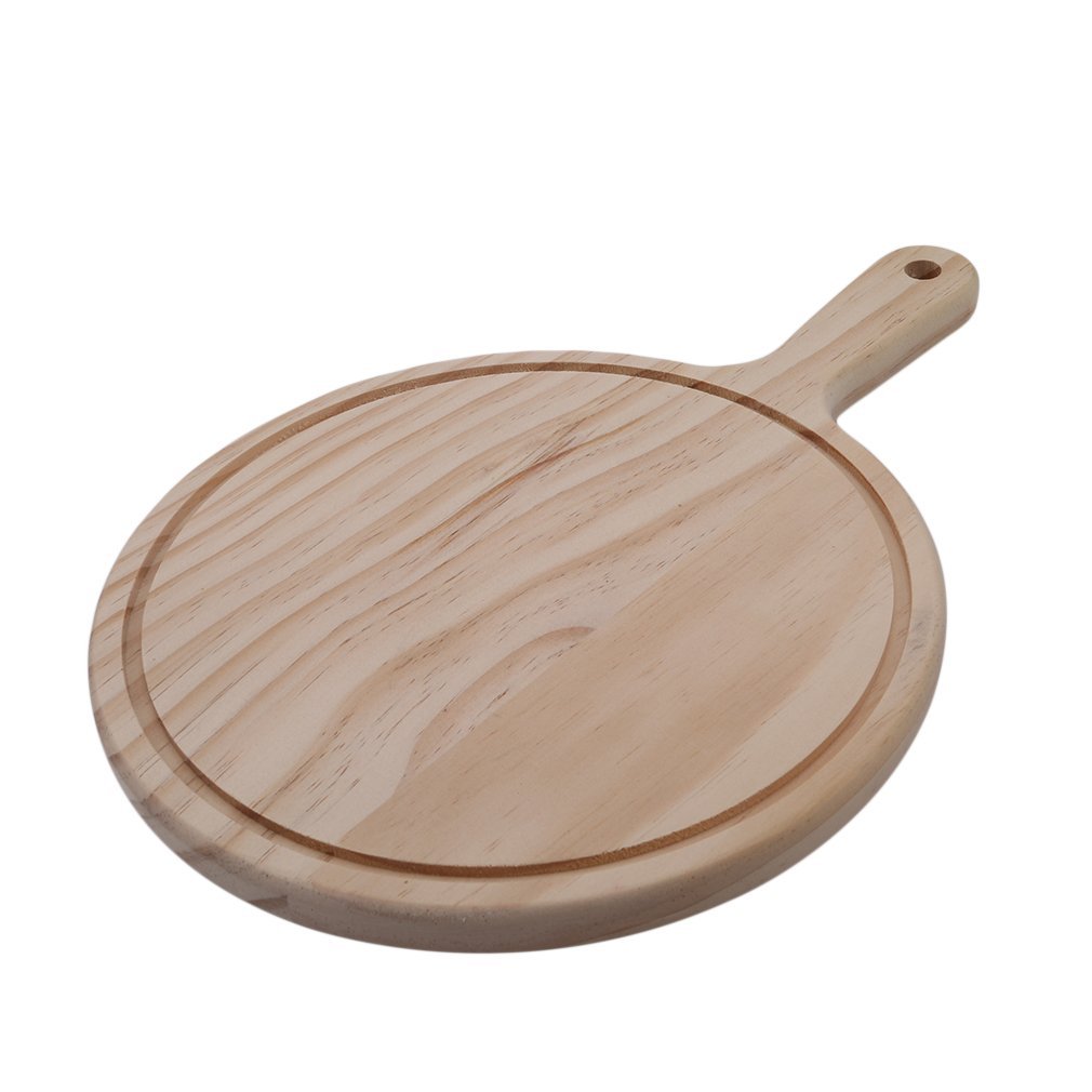 Dia 14.5cm LnLyin Round Wooden Board Kitchen Pizza Bread Plate Serving