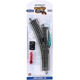 HO Scale Bachmann Trains Snap-Fit E-Z Track Remote Turnout - Left
