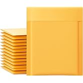 UCGOU Kraft Bubble Mailers 5x8.6 Inch Usable Size 5x7 Inch 50 Pack Yellow Padded Envelopes Small Business Mailing Packages Self Sealing Tear Resistant Boutique Bulk Mail Shipping Bags Bubble Mailers