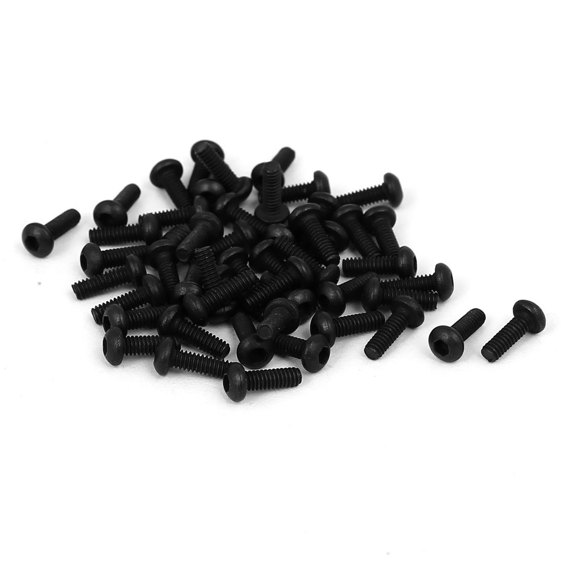 sourcingmap M2x6mm Metal Grade 10.9 Button Head Hex Socket Cap Screw Bolt Fastener 50pcs