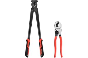 MAXPOWER 2 Pcs Cable Cutter Set, 10-Inch and 14 inches Heavy Duty Cable Cutters for Cutting Copper and Aluminum Cable