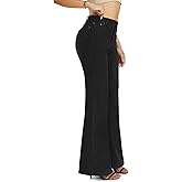 QICAMO High Waisted Wide Leg Flared Jeans for Women, Stretchy Loose Bell Bottom Jean with 5-Pocket