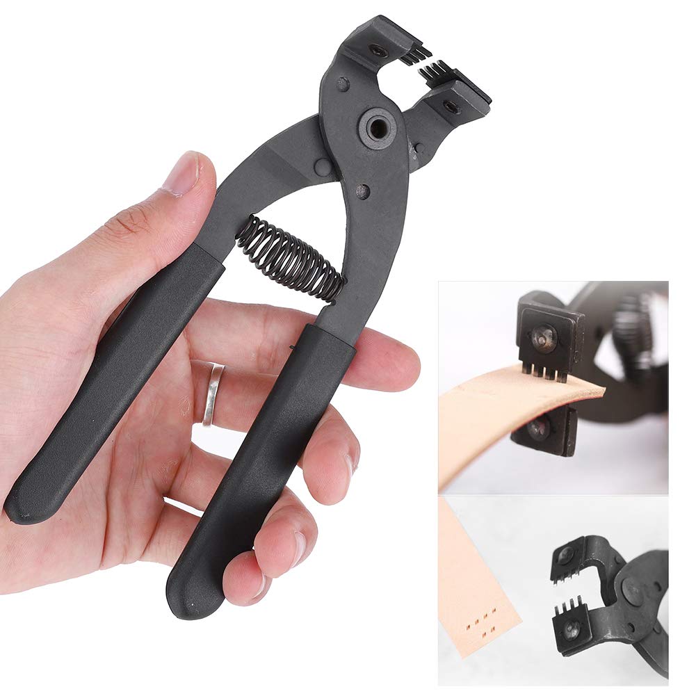 Strong Leather Holding Sew Hole Punch Tool Pliers Clamp for Leather Strap Belt Saddle (4 Prong)