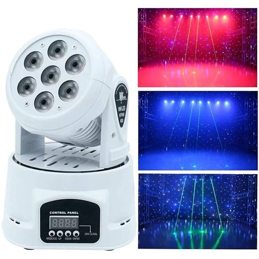 ⏰WTD Smart 7 Lens Head Move Party Par Light, 360 Rotar 4 en 1 ...