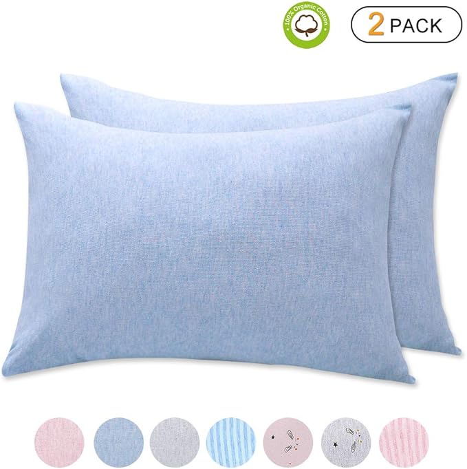 Organic Cotton Toddler Pillowcase/Travel Pillowcase Pack of 2 Set 13x18