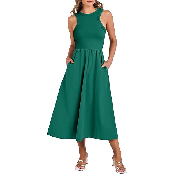 boden dress midi Boden Women's Delphine Midi Sleeveless Dress in Green