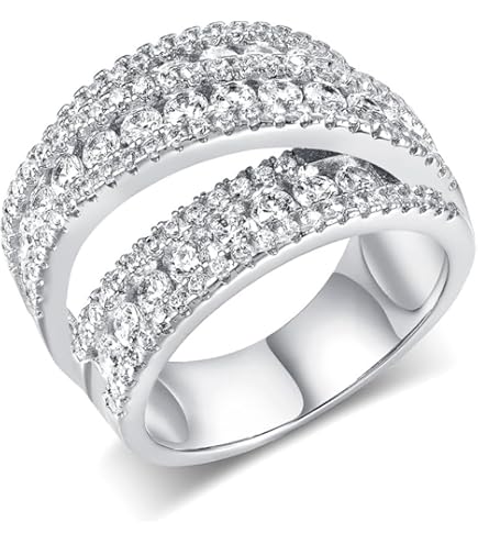 Amazon.com: 925 Sterling Silver Geometric Lines Cross Womens Ring