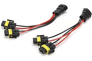 Headlight Splitter Wire, H11/H8 2-Way Splitter Wiring Harness Male to Female for Fog Lamp Headlight High Low Beam Dual Quad P