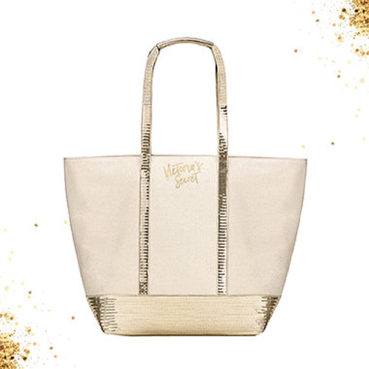 victoria secret gold tote bag