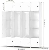 HOMIDEC Portable Wardrobe Foldable Closet 20 Compartments 3 Hanging Rails view 4