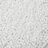 Bala&Fillic White Color 3mm Seed Beads About 3600pcs/100Grams in Bag, 8/0 Glass Craft Beads for Making Bracelet and Necklace (White)
