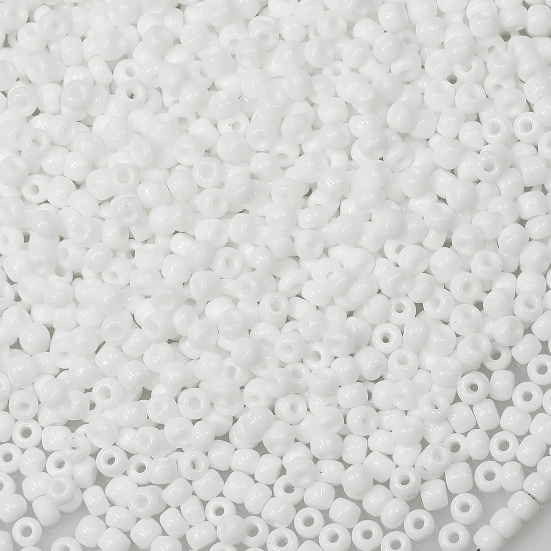 Bala&Fillic White Color 3mm Seed Beads About 3600pcs/100Grams in Bag, 8/0 Glass Craft Beads for Making Bracelet Necklace Earring(White)