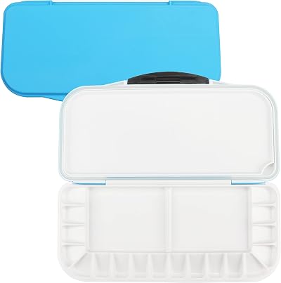 Belle Vous 18 Well Folding Paint Palette - Blue Travel Artist Tray