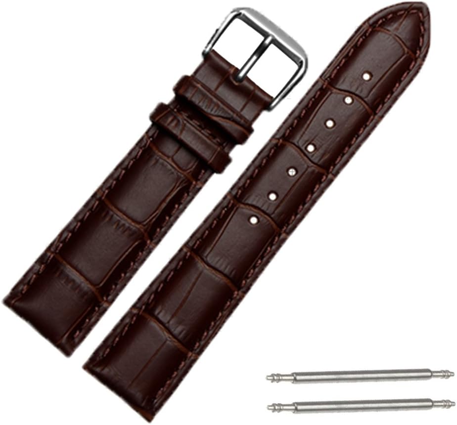 TownTime 22mm Leather Brown Watch Strap (free Spring Bars)