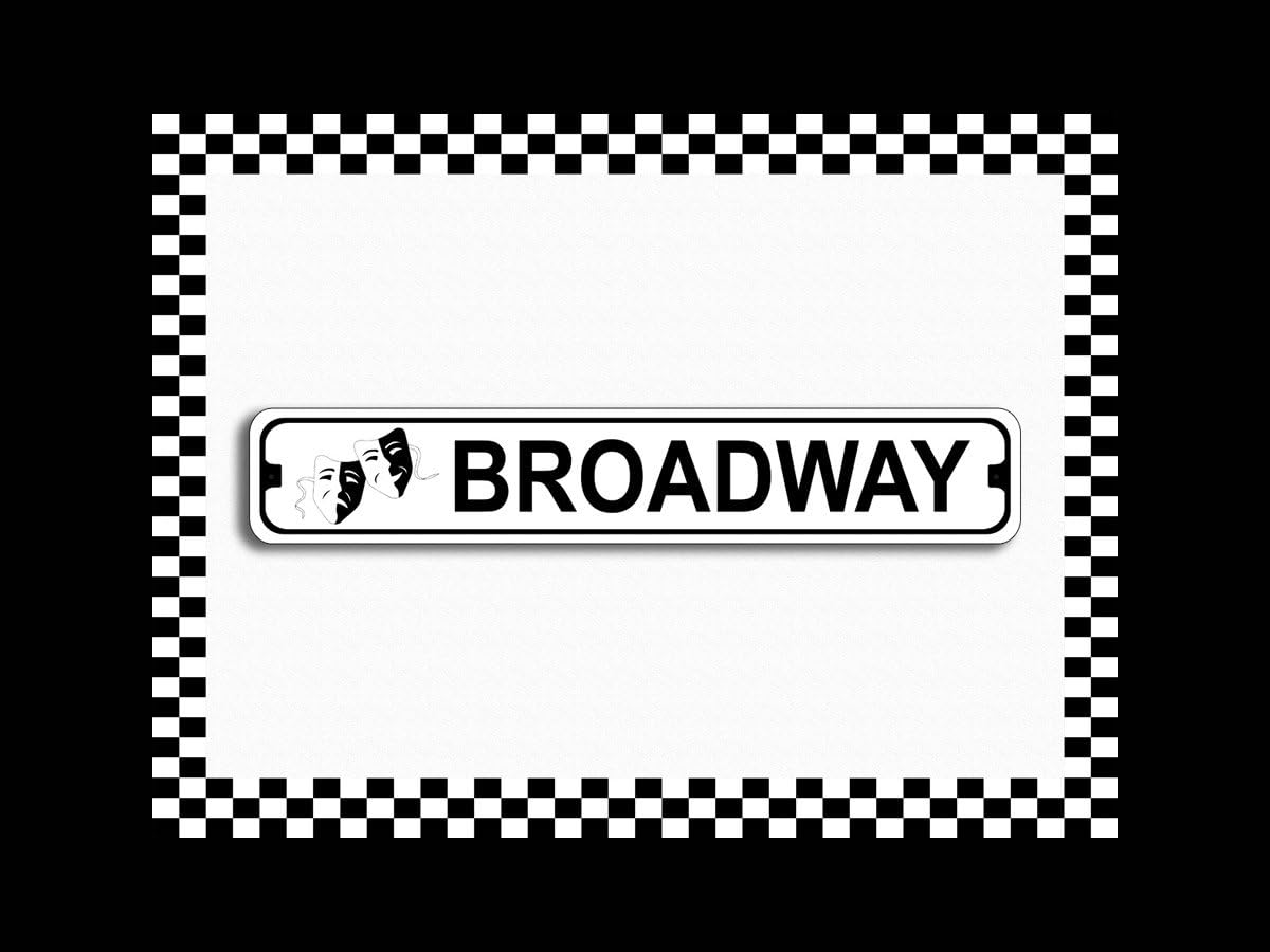 Broadway Comedy Tragedy Masks New York Novelty Metal Street Sign 3x18
