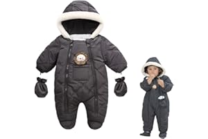 XIFAMNIY Baby Winter Outfit Coat Romper Outwear Hooded Footie Toddler Infant Lion Snowsuit