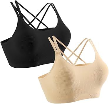 Amazon Co Jp スポーツブラ 2枚組 揺れない ナイトブラ バッククロス