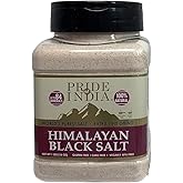 Himalayan Black Rock Salt (Kala Namak) - Extra Fine Grind, (16 oz) Large Dual Sifter Jar
